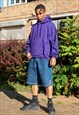 HEAVYWEIGHT DARK PURPLE COTTON HOODIE BLANK PLAIN 90S Y2K