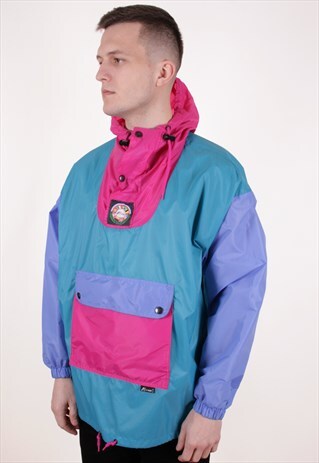 90S VINTAGE K WAY SHELL ANORAK RAINPROOF JACKET AA8963