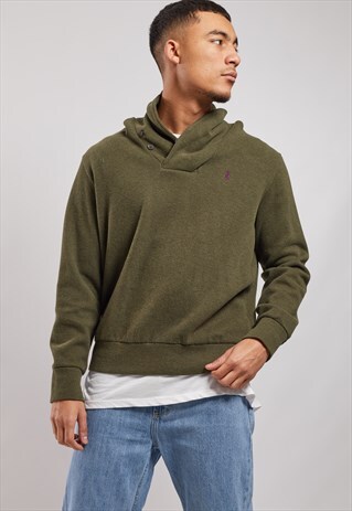 VINTAGE RALPH LAUREN BUTTON UP SWEATSHIRT