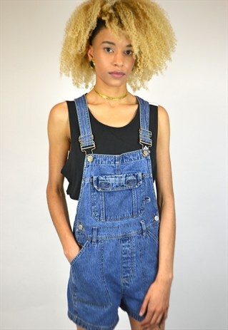 VINTAGE 90'S DENIM DUNGAREE SHORTS