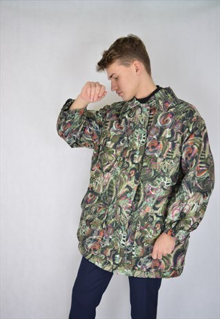 VINTAGE MULTICOLOUR GRAPHIC RAVE PUFFER JACKET