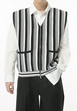 Men's Striped Vintage Vest Jacket A VOL.1