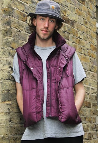 RETRO / 90'S / COLUMBIA / MAROON GILET JACKET