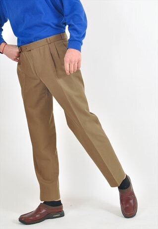 VINTAGE TAPERED TROUSERS IN BROWN