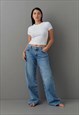 GINA TRICOT LOW WIDE DEADSTOCK JEANS STONEWASH