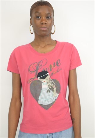 VINTAGE 90S PINK MOSCHINO TEE