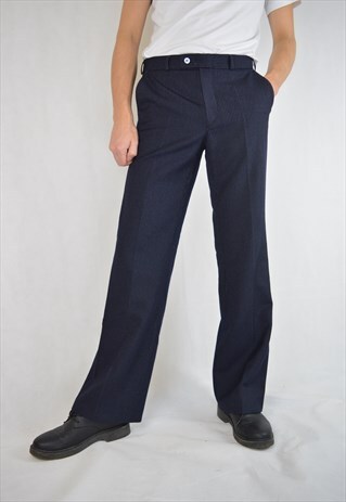 VINTAGE DARK BLUE CLASSIC REGULAR TROUSERS