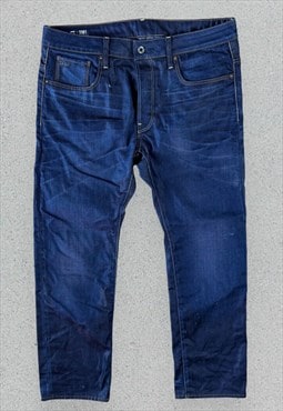 G-Star Raw 3301 Jeans Blue Straight Leg Mens W36 L29