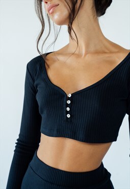 Cropped Henley Midnight