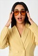 YELLOW DOUBLE BREASTED RELAXED BLAZER