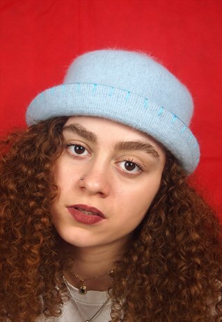 BABY BLUE Y2K BUCKET HAT