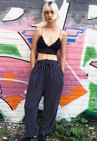 STRIPED 90'S NAVY AND WHITE LOUNGE PANTS