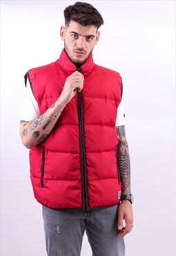 Vintage Sergio Tacchini Puffer Gilet in Red