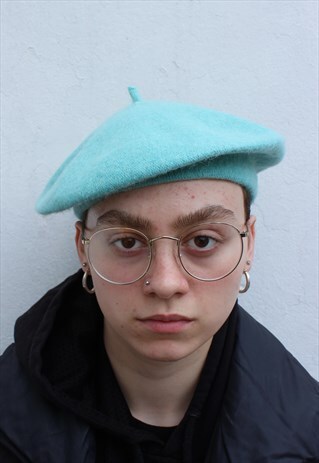 BUBBLEGUM BABY BLUE SORBET WOOL BERET