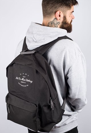 H.O.M.C EMBROIDERED BLACK BACKPACK