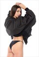 SHORTY OVERSIZED BOMBER JACKET IN BLACK