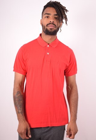 SERGIO TACCHINI MENS VINTAGE POLO SHIRT MEDIUM RED 90S