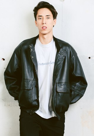 VINTAGE LEATHER BOMBER JACKET