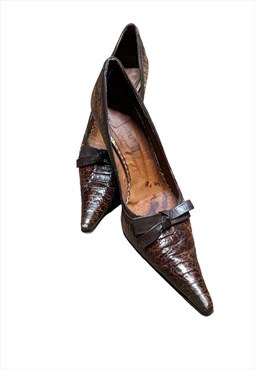 Vintage Y2K pointy toe pumps leather sandals 