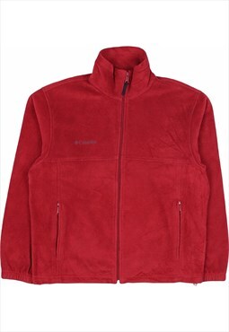 Colombia 90's Spellout Zip Up Fleece Medium Burgundy Red