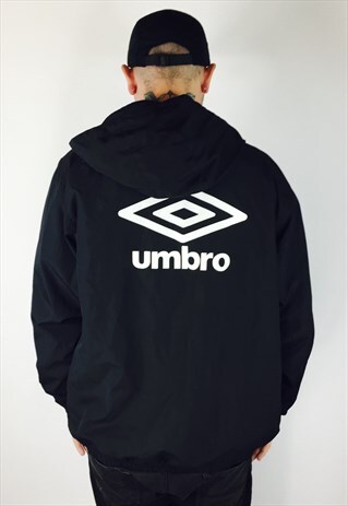 UMBRO BLACK WINDBREAKER JACKET