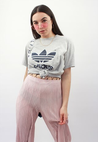 90'S RETRO GREY SPELL-OUT T-SHIRT