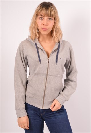 VINTAGE NIKE HOODIE JACKET LOOSE FIT GREY
