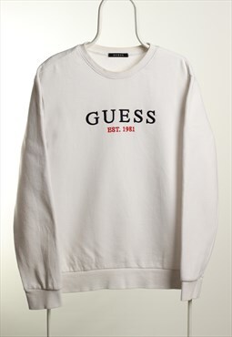 Vintage Guess Crewneck Script Sweatshirt White