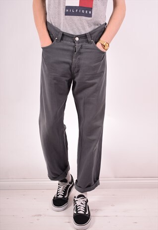VERSACE MENS VINTAGE TROUSERS W36 L29 GREY 90S