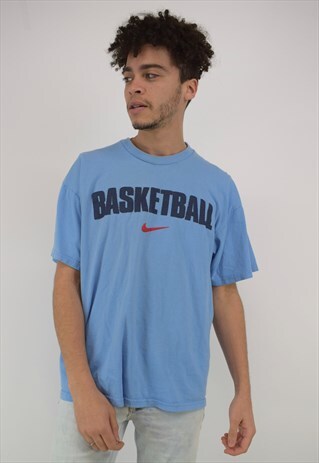VINTAGE 90'S NIKE BASKETBALL LIGHT BLUE T-SHIRT