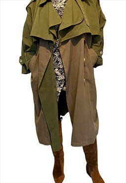 Nasty gal waterfall oversized green cotton  trench coat 