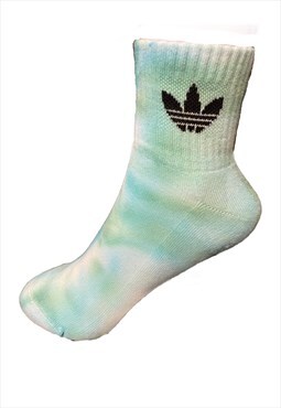 Hand Dyed Adidas Ankle Sock - Light Green 1 pair 