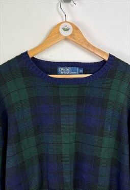 Ralph Lauren knit jumper Check pattern XL