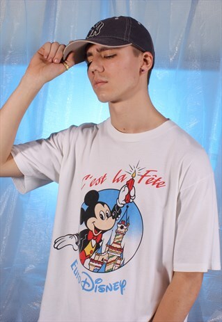 VINTAGE WHITE MICKEY MOUSE EURODISNEY TEE