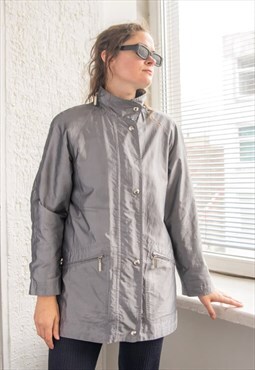Vintage 80's Silver Parka Coat