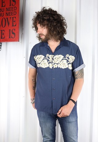 VINTAGE CRAZY PATTERN OVERSIZED SHORT SLEEVED SHIRT