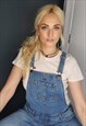 VINTAGE 90'S STRETCH BLUE STONEWASH DENIM DUNGAREES SLIM FIT