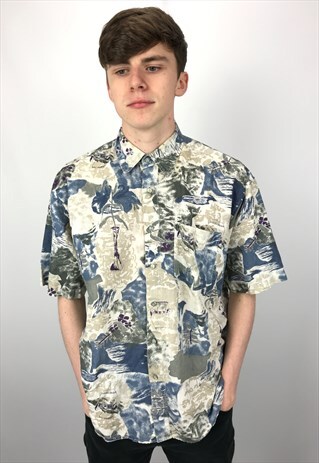 90S VINTAGE PATTERNED FESTIVAL SHIRT