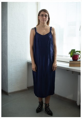 VINTAGE 80'S NAVY MIDI DRESS