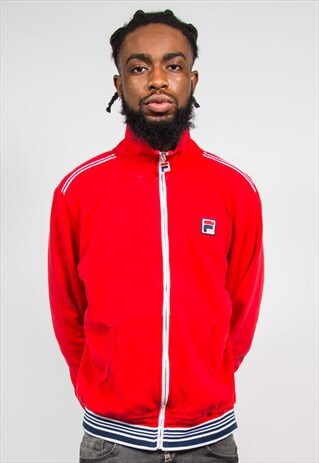 FILA VINTAGE RED TRACKSUIT JACKET TOP