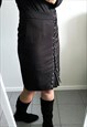 BONDAGE CORSET WIGGLE GOTH SEXY TIGHT LACE UP PENCIL SKIRT M