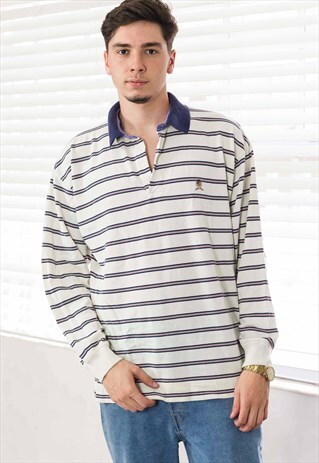 VINTAGE TOMMY HILFIGER LONG SLEEVE POLO SHIRT LOGO 90S XL 13
