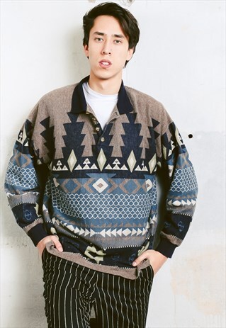 VINTAGE AZTEC PRINT SWEATSHIRT