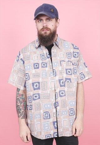 VINTAGE CRAZY PRINT SHIRT /R12124