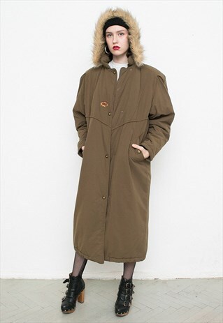 LONG KHAKI PUFFER