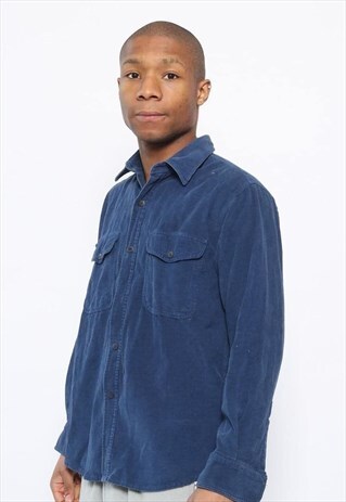 VINTAGE CORDUROY SHIRT NAVY BLUE