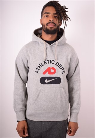 NIKE MENS VINTAGE HOODIE JUMPER SMALL GREY 90S
