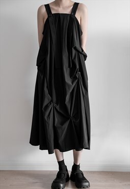 Yamamoto-style Irregular-pleat Spring & Summer Overall Dress