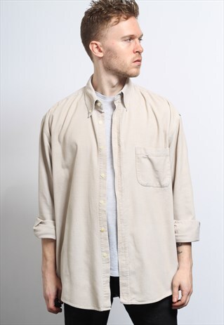 VINTAGE CORDUROY CORD SHIRT CREAM