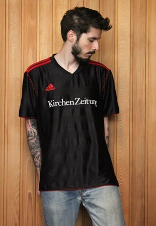 VINTAGE 1990S BLACK ADIDAS FOOTBALL SHIRT